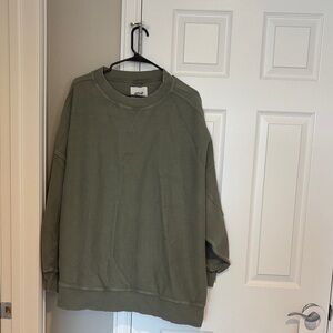 Aerie Ribbed Olive Sweatshirt